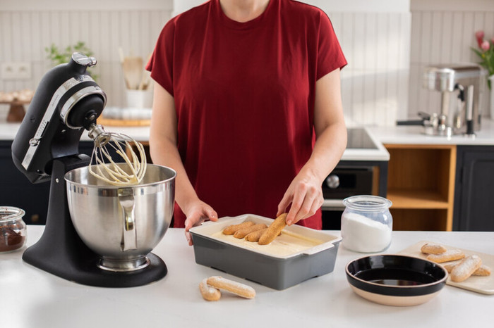 KitchenAid 5KSM185PSEBK Vulkaanzwart product in gebruik
