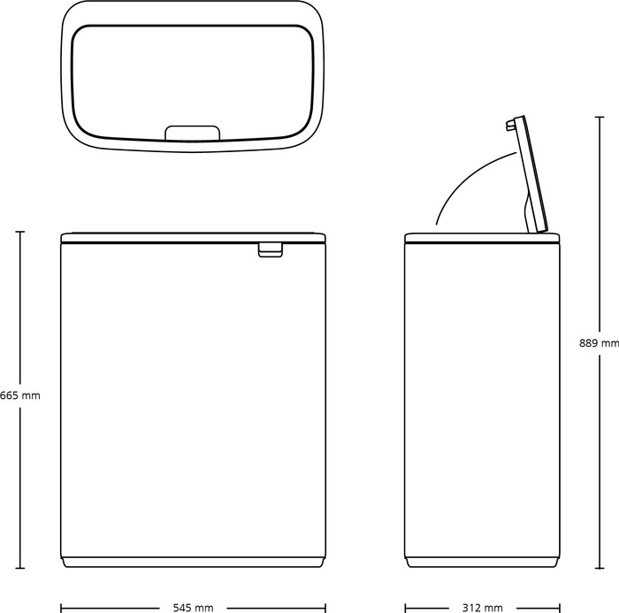 Brabantia Bo Touch Bin 60L Confident Gray visual supplier