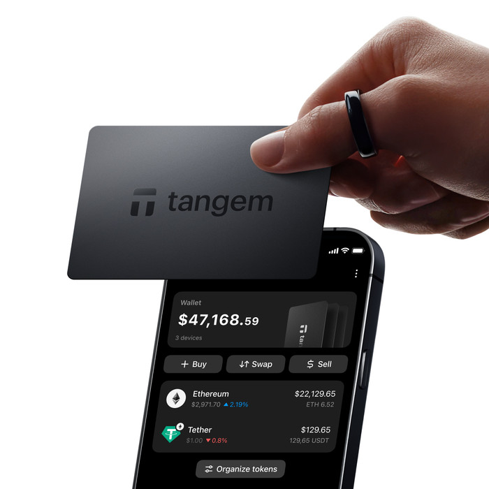 Tangem Wallet 2.0 - Secure Crypto Cold Wallet - 3 Card Set Classic Black visual leverancier