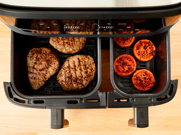 Moulinex Dual Easy Fry & Grill product in use