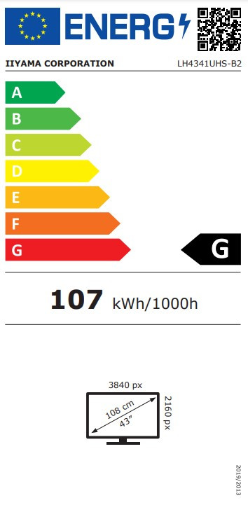 iiyama ProLite LH5541UHS-B2 energielabel