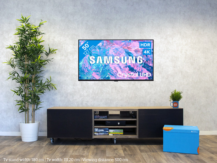Samsung Crystal UHD 50CU7040 (2024) + Soundbar visual Coolblue 1