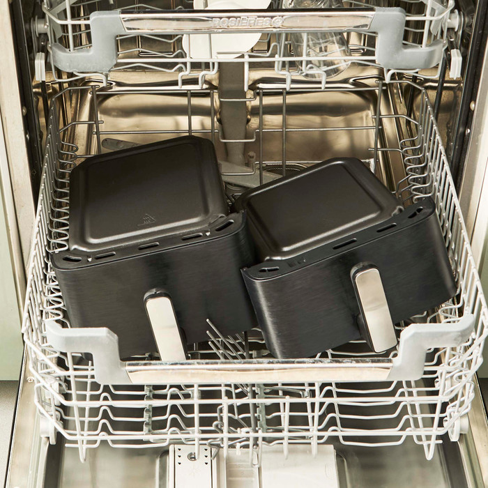 Moulinex Easy Fry Crispy Stack Dual EZ7528F0 product in gebruik