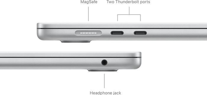 Apple MacBook Air 15 Pouces (2024) M3 (CPU 8 Cœurs/GPU 10 Cœurs) 8 Go/512 Go Argent AZERTY visuel fournisseur