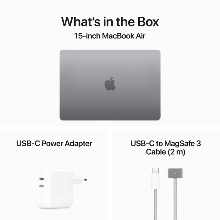 Apple MacBook Air 15 inch (2024) M3 (8 core CPU/10 core GPU) 16GB/512GB Spacegrijs QWERTY visual leverancier