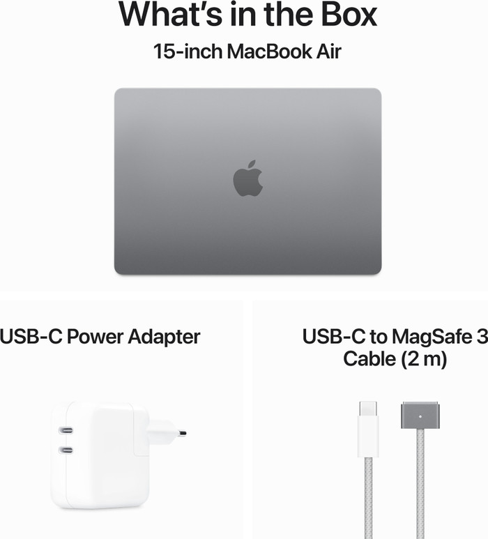 Apple MacBook Air 15 inches (2024) M3 (8-core CPU/10-core GPU) 16GB/512GB Space Gray AZERTY visual supplier