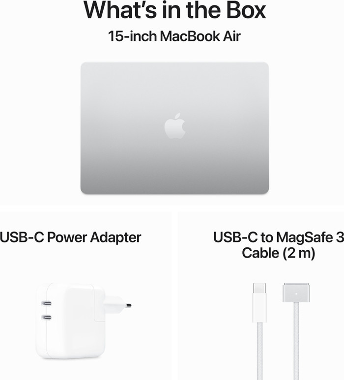 Apple MacBook Air 15 inches (2024) M3 (8-core CPU/10-core GPU) 16GB/512GB Silver AZERTY visual supplier