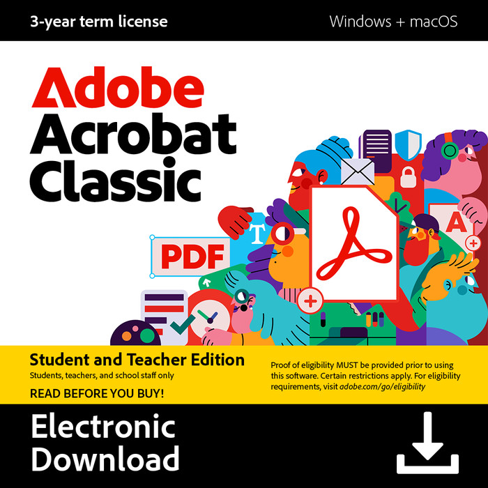 Adobe Acrobat Classic Student/Docent 3 Jaar - Digitaal Main Image
