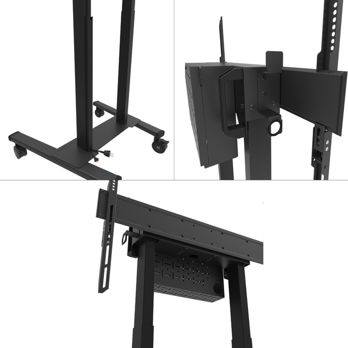 Neomounts MOVE Lift FL55-87BL1 gemotoriseerde vloersteun Zwart detail