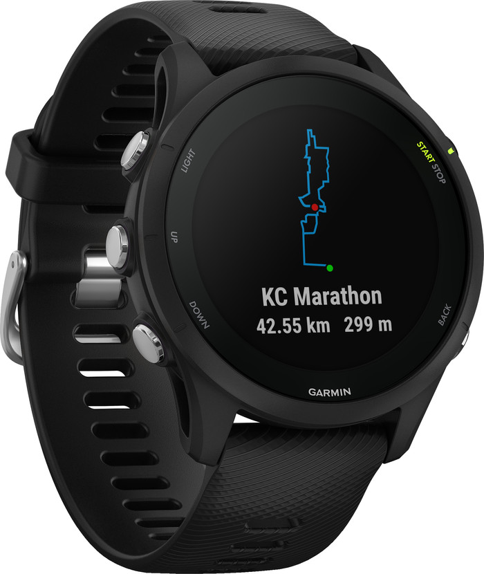 Garmin Forerunner 255 Music Zwart linkerkant