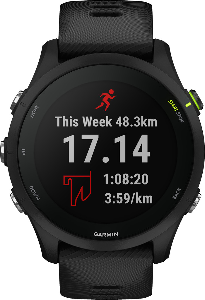 Garmin Forerunner 255 Music Zwart voorkant