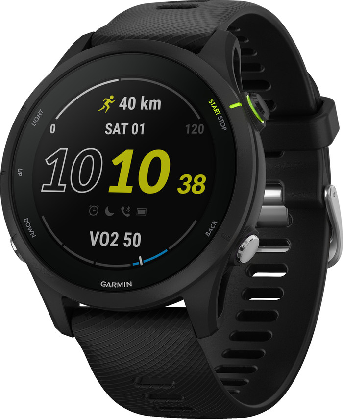 Garmin Forerunner 255 Music Zwart linkerkant