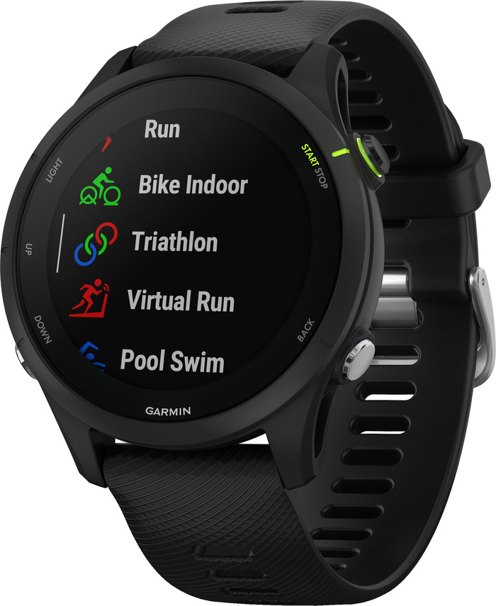 Garmin Forerunner 255 Music Zwart linkerkant