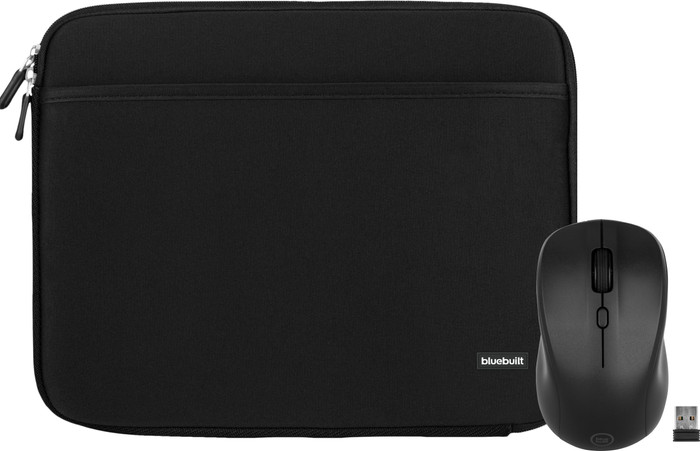 BlueBuilt Laptophoes breedte 37 cm 15-16 inch M Zwart + Nexum Draadloze muis Main Image