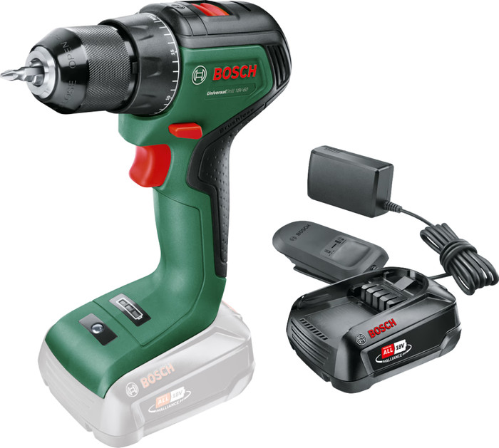 Bosch UniversalDrill 18V-60 + POWER FOR ALL 18V 2,5 Ah Accu Set Main Image
