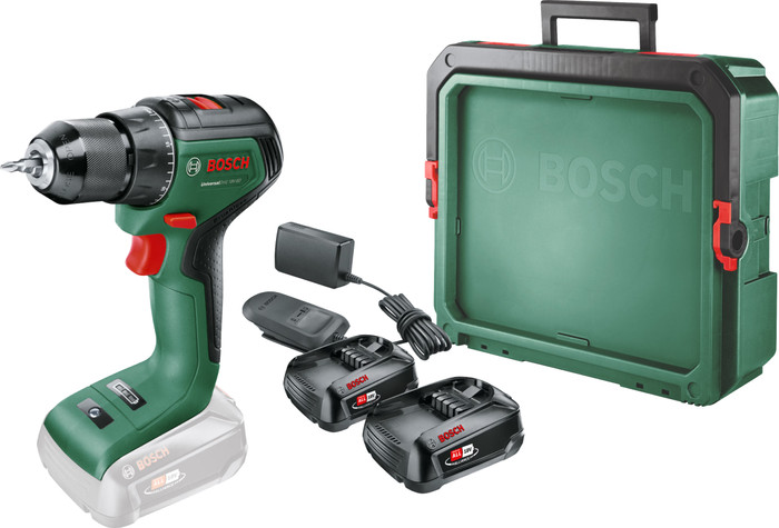 Bosch UniversalDrill 18V-60 2,5 Ah Accu (2x) SystemBox S Starterspakket Main Image