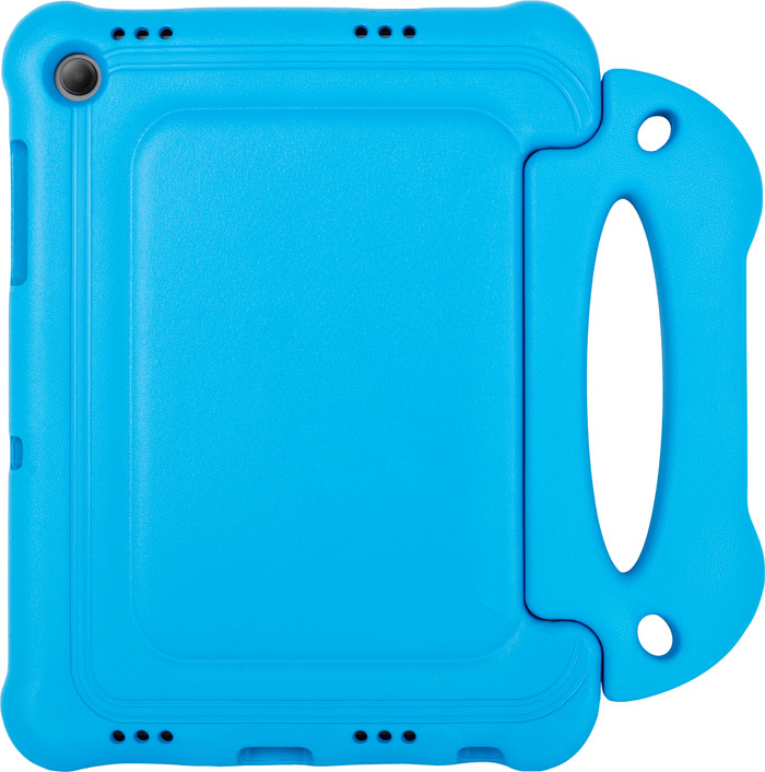 Samsung Galaxy Tab A9 Plus 11 inch 128GB Wifi en 5G Grijs + BlueBuilt Kids Cover Blauw achterkant