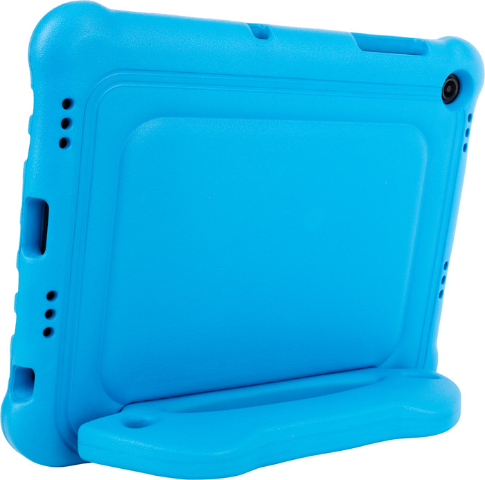 Samsung Galaxy Tab A9 Plus 11 inch 128GB Wifi en 5G Grijs + BlueBuilt Kids Cover Blauw achterkant