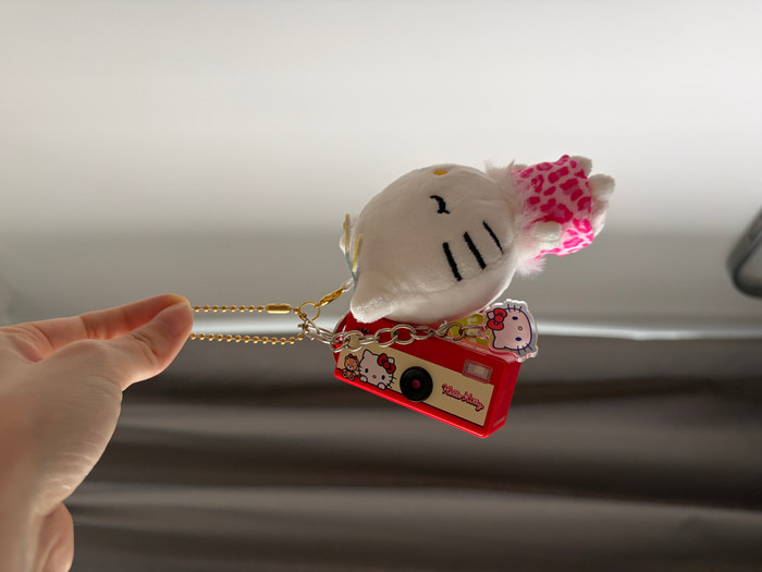 Yashica Funtastic Keychain Camera Hello Kitty product in gebruik