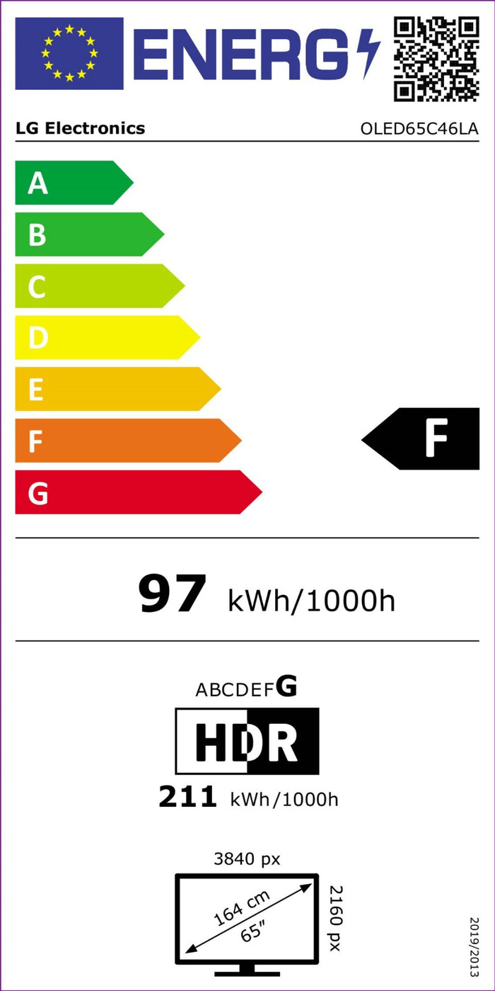 LG OLED65C46LA (2024) energy label