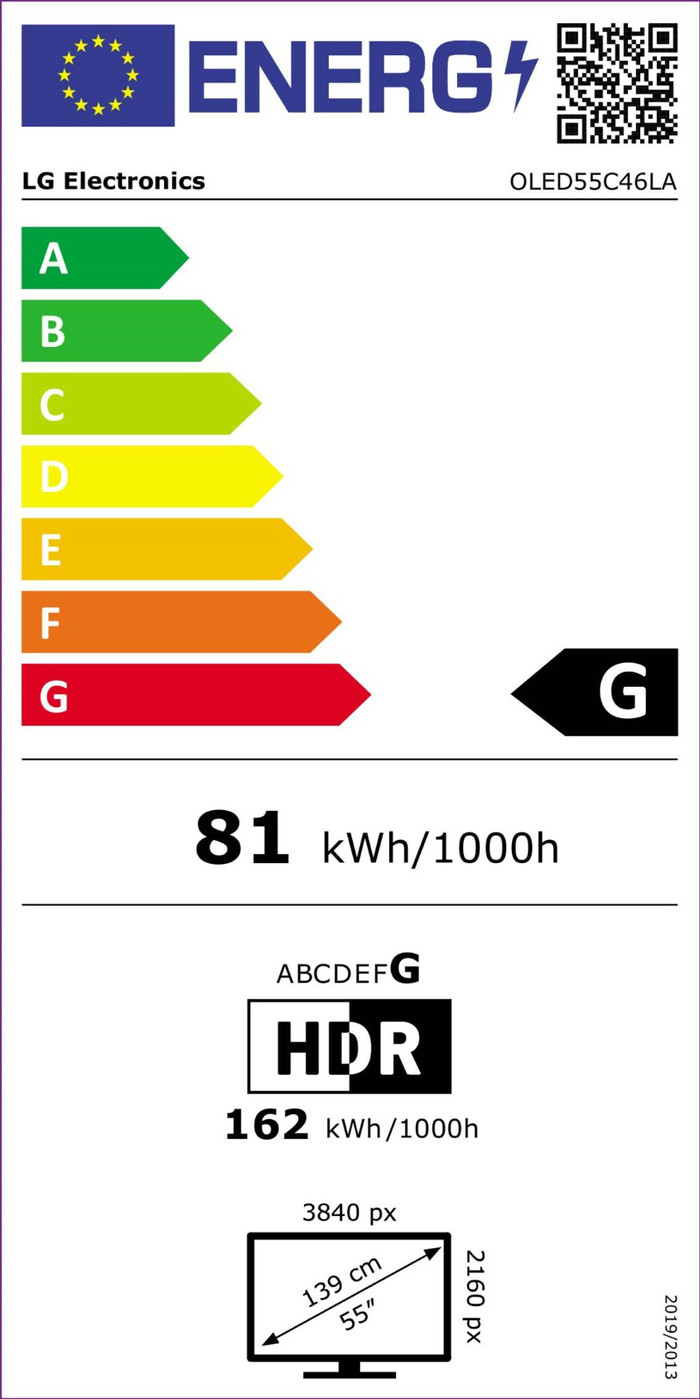 LG OLED55C46LA (2024) + LG DS60TR energielabel