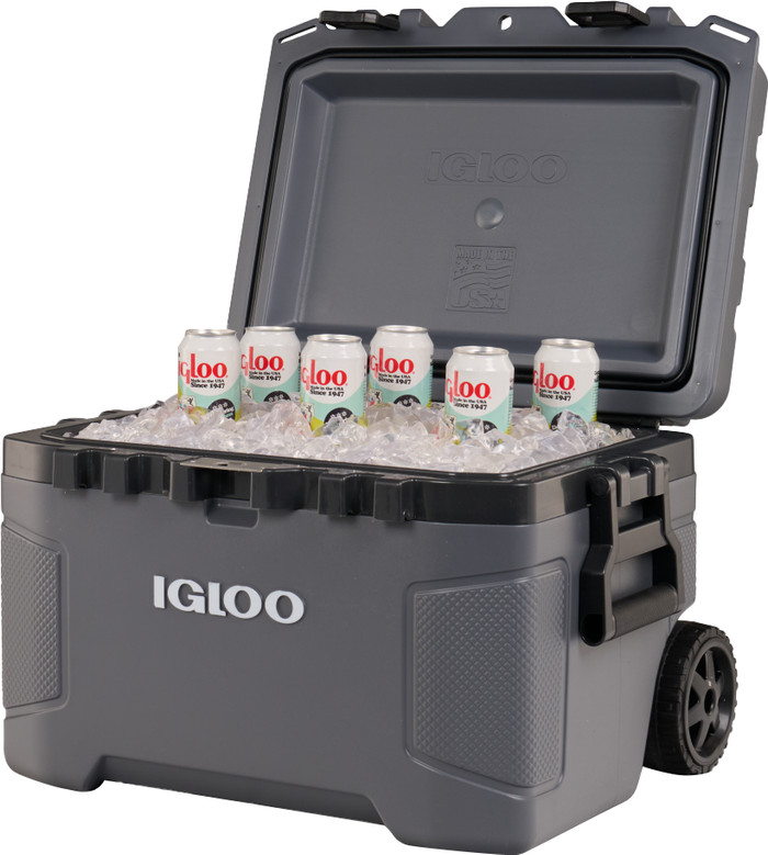 Igloo Trailmate 52 QT Carbonite Roller Cooler product in use