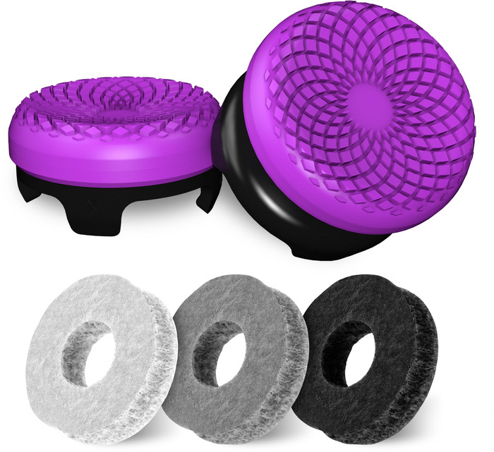 KontrolFreek Frenzy AimBoost Thumbsticks + Precision Rings Paars/Zwart PS5/PS4 voorkant