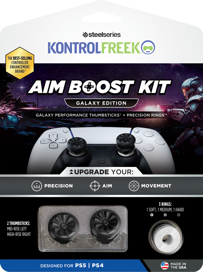 KontrolFreek Galaxy AimBoost Thumbsticks + Precision Rings Zwart PS5/PS4 verpakking
