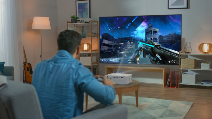 Optoma UHD35STX product in use