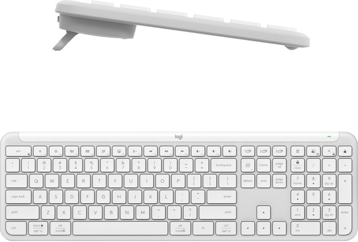 Logitech Signature Slim K950 Draadloos Toetsenbord Qwerty Wit linkerkant