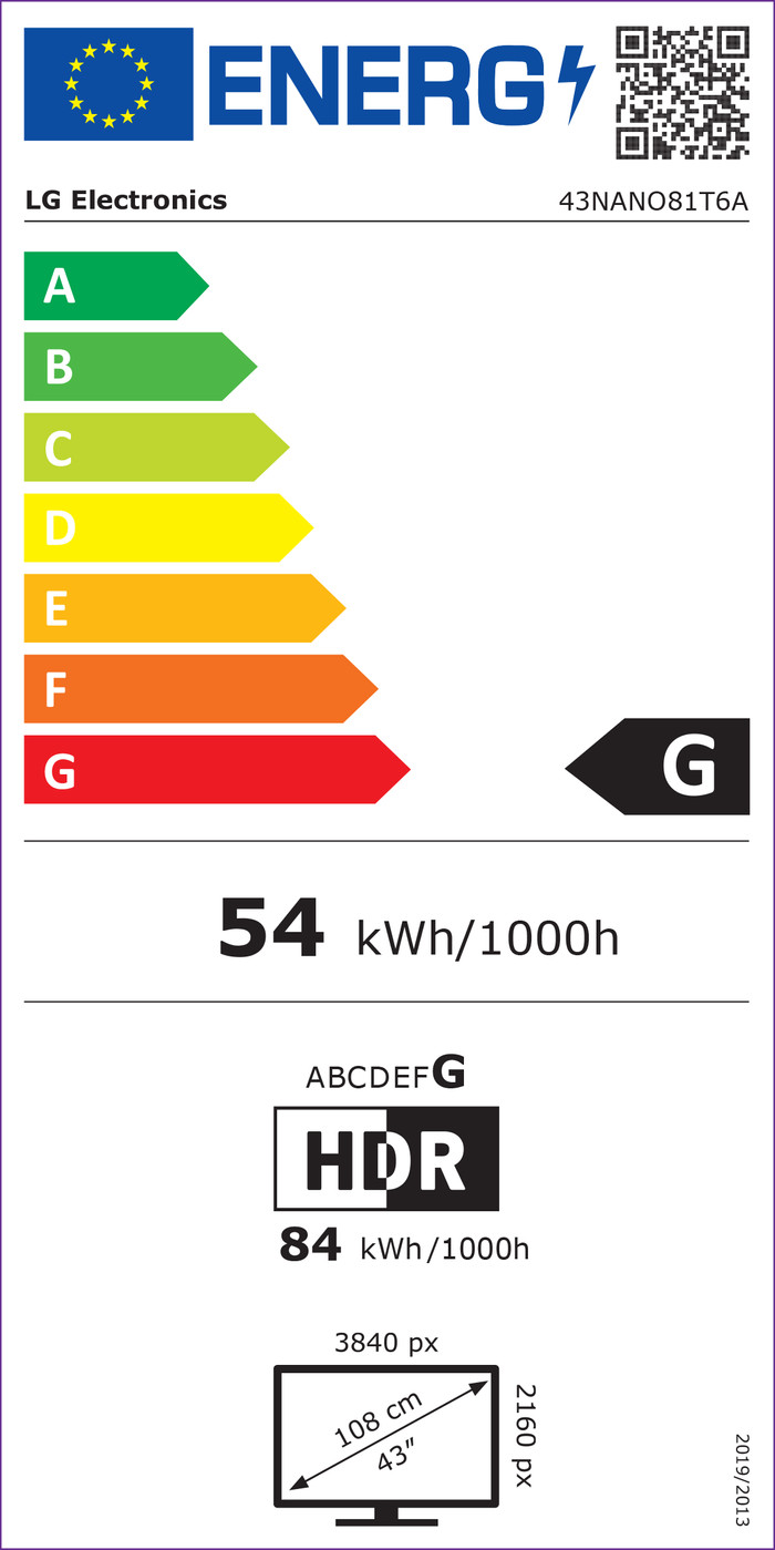 LG 43NANO81T6A (2024) energy label