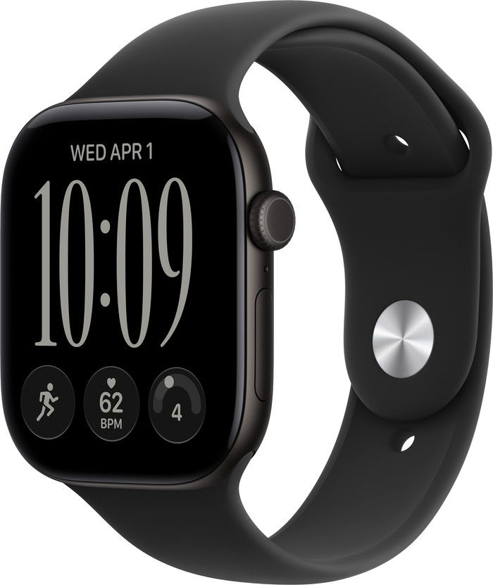 Apple Watch Series 12 Cellular 46mm Black Sport Band S/M Main Image