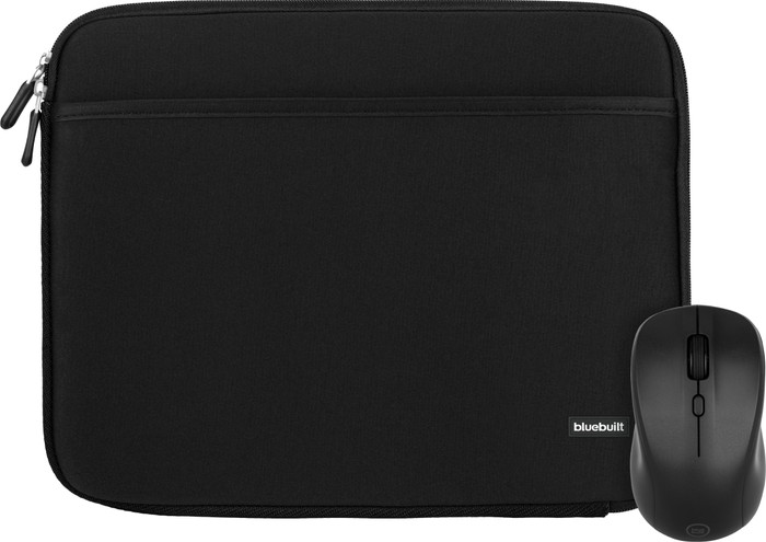 BlueBuilt Laptophoes breedte 33 cm 14 inch S Zwart + Nexum Draadloze muis Main Image