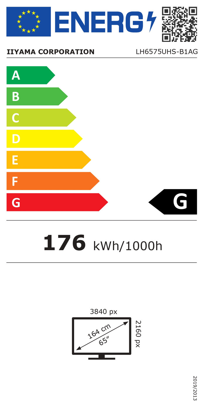 iiyama ProLite LH6575UHS-B1AG energielabel