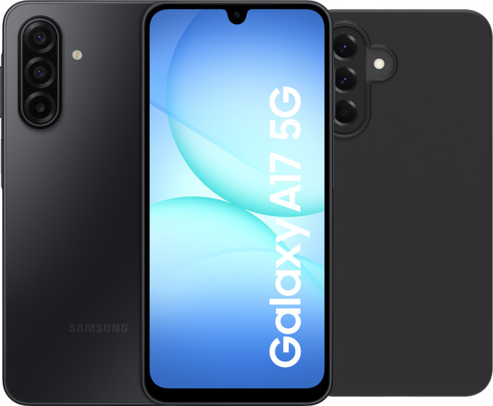 Samsung Galaxy A17 128GB Zwart 5G + BlueBuilt Back Cover Zwart Main Image