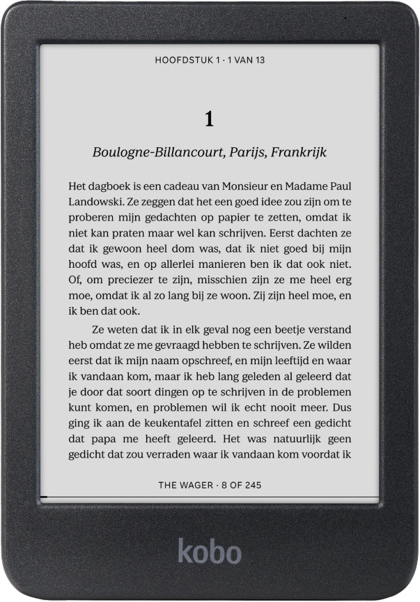 Kobo Clara BW Black + BlueBuilt Book Case Black front