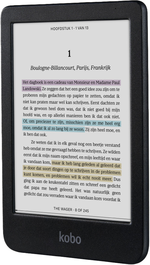Kobo Clara Colour Zwart linkerkant