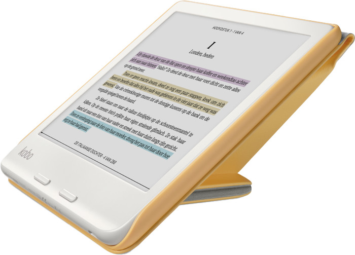Kobo Libra Colour Sleep Cover Geel detail