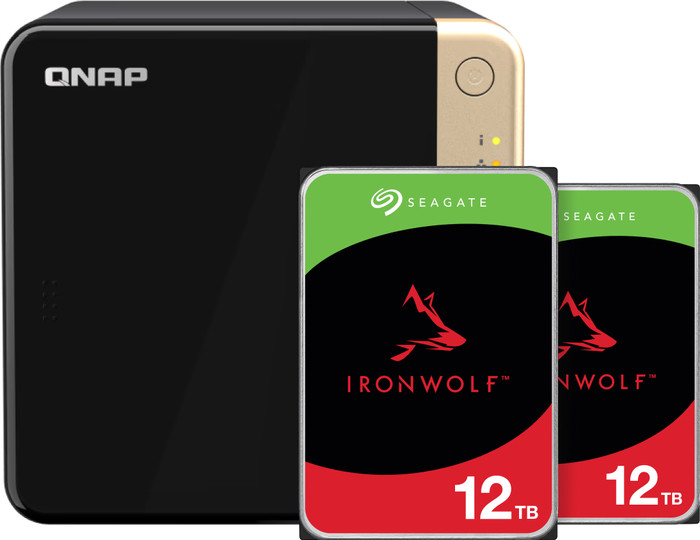 QNAP TS-464-8G + Seagate Ironwolf 12TB Duo Pack Main Image
