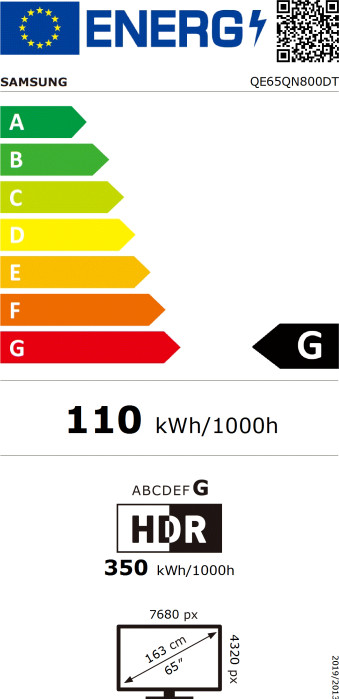 Samsung Neo QLED 8K 65QN800D (2024) + Soundbar energy label