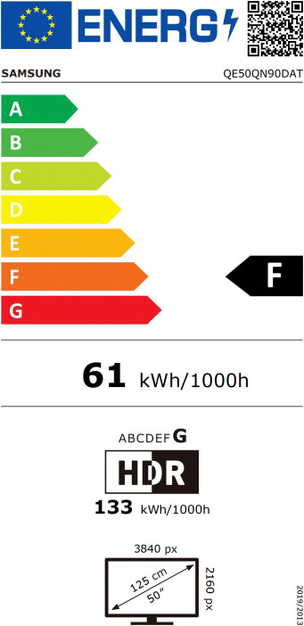 Samsung Neo QLED 50QN90D (2024) energielabel