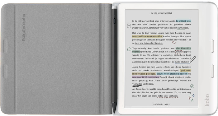 Kobo Libra Colour Notebook SleepCover Beige front