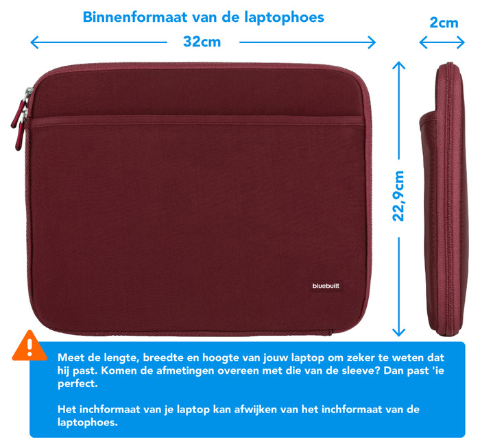 BlueBuilt Laptophoes breedte 32 cm 13-14 inch Rood visual Coolblue 1