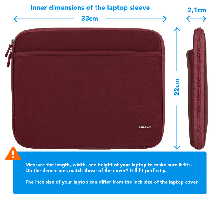 BlueBuilt Laptop Sleeve Width 33cm 14 inches S Red visual Coolblue 1