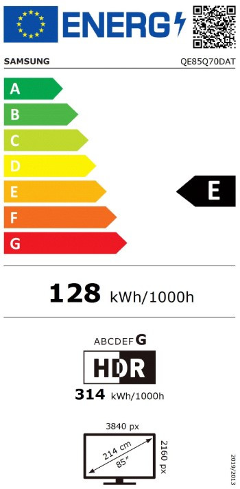 Samsung QLED 85Q70D (2024) energielabel