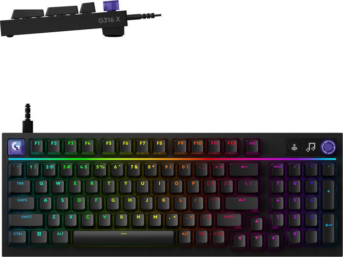 Logitech G316 X 98 Bedrade Gaming Toetsenbord Qwerty Zwart voorkant