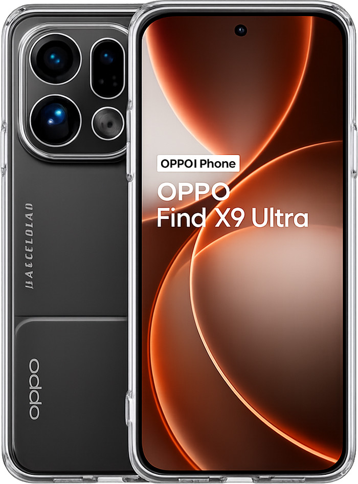 Just in Case Soft Design OPPO Find X9 Ultra Back Cover Transparant voorkant
