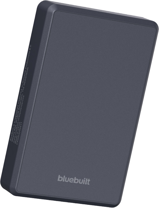 BlueBuilt Draadloze Powerbank met MagSafe en Qi2 10.000 mAh met Snelladen Grijs achterkant