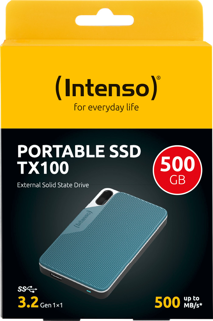 Intenso TX100 Rugged 500GB verpakking