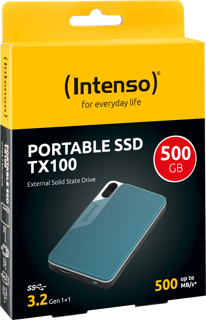 Intenso TX100 Rugged 500GB verpakking